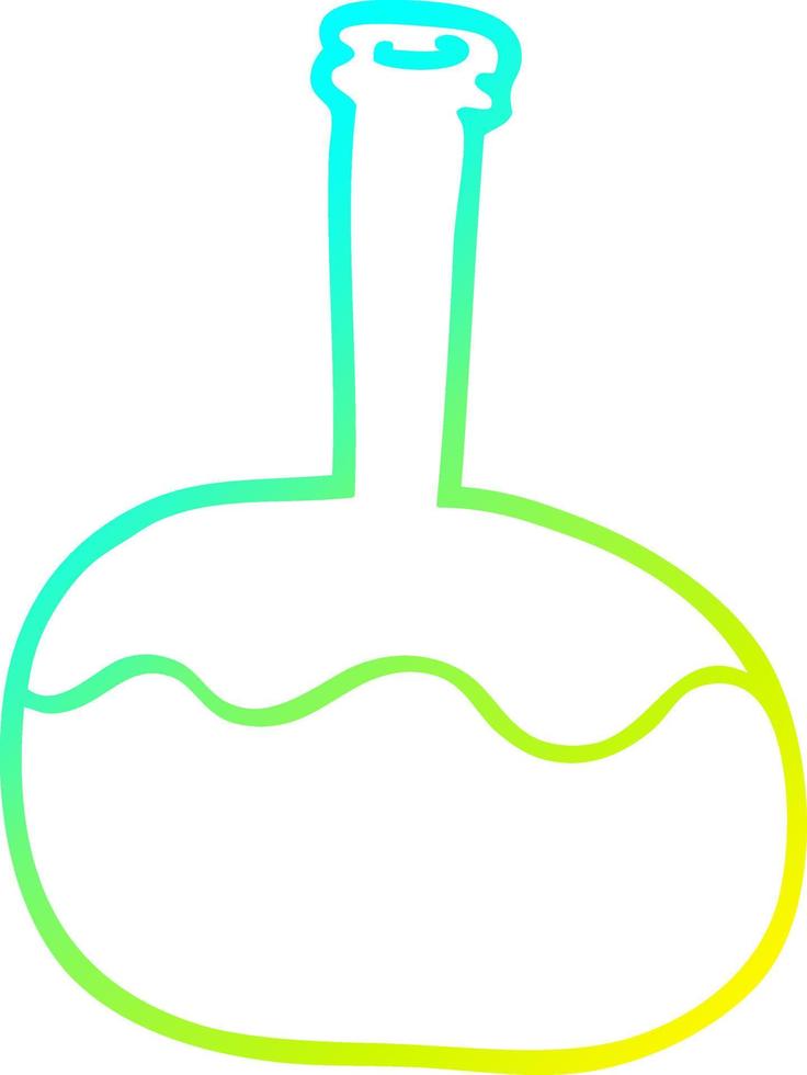 cold gradient line drawing cartoon experiment potions vector