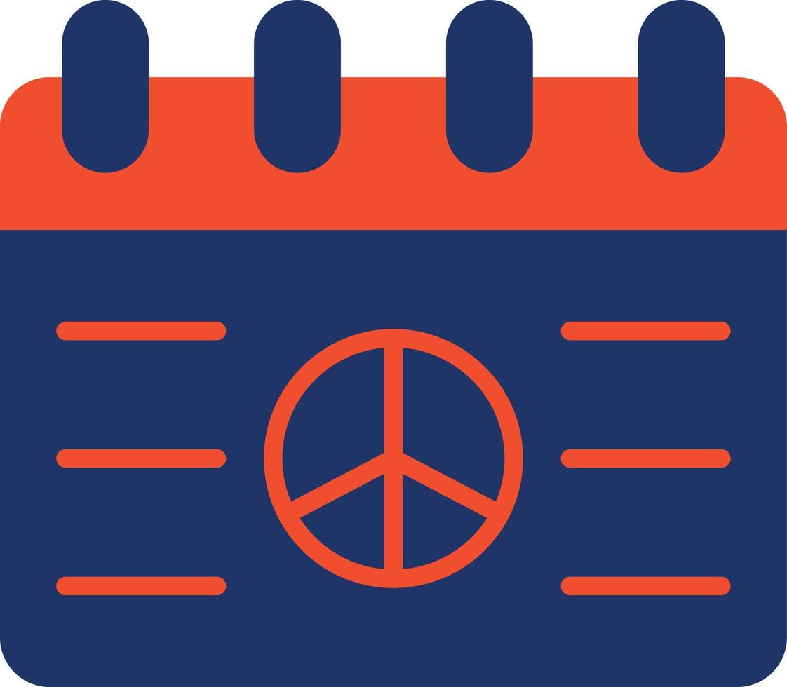 Peace Calendar Color Icon vector