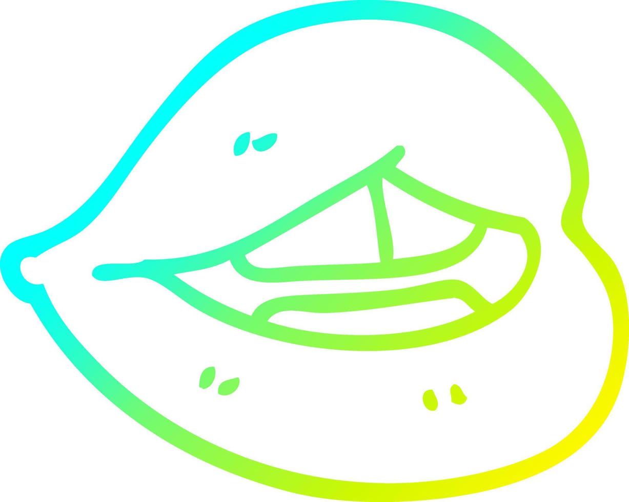 cold gradient line drawing cartoon pink lips vector