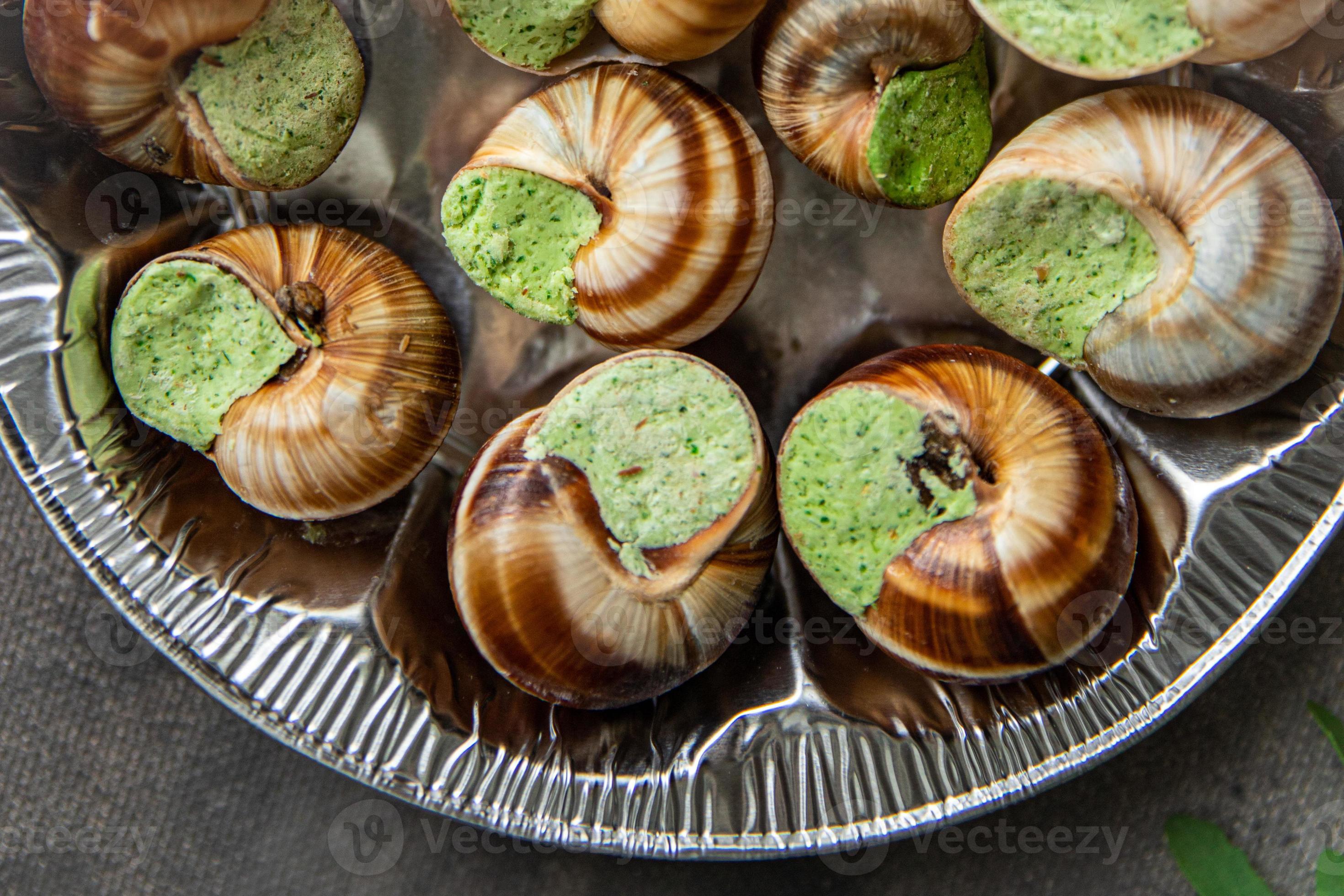 snails food green meal food snack diet on the table copy space food