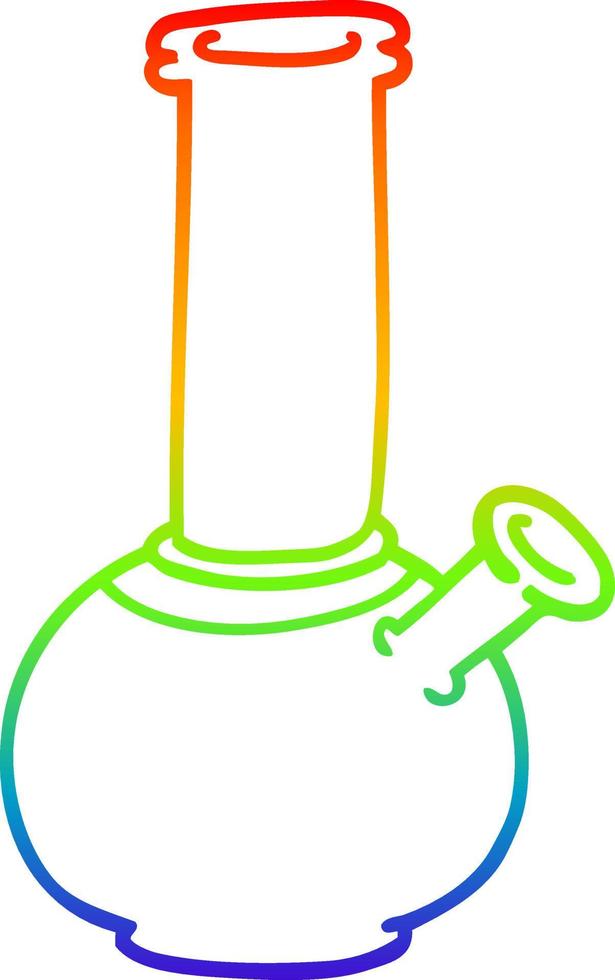 rainbow gradient line drawing cartoon bong vector