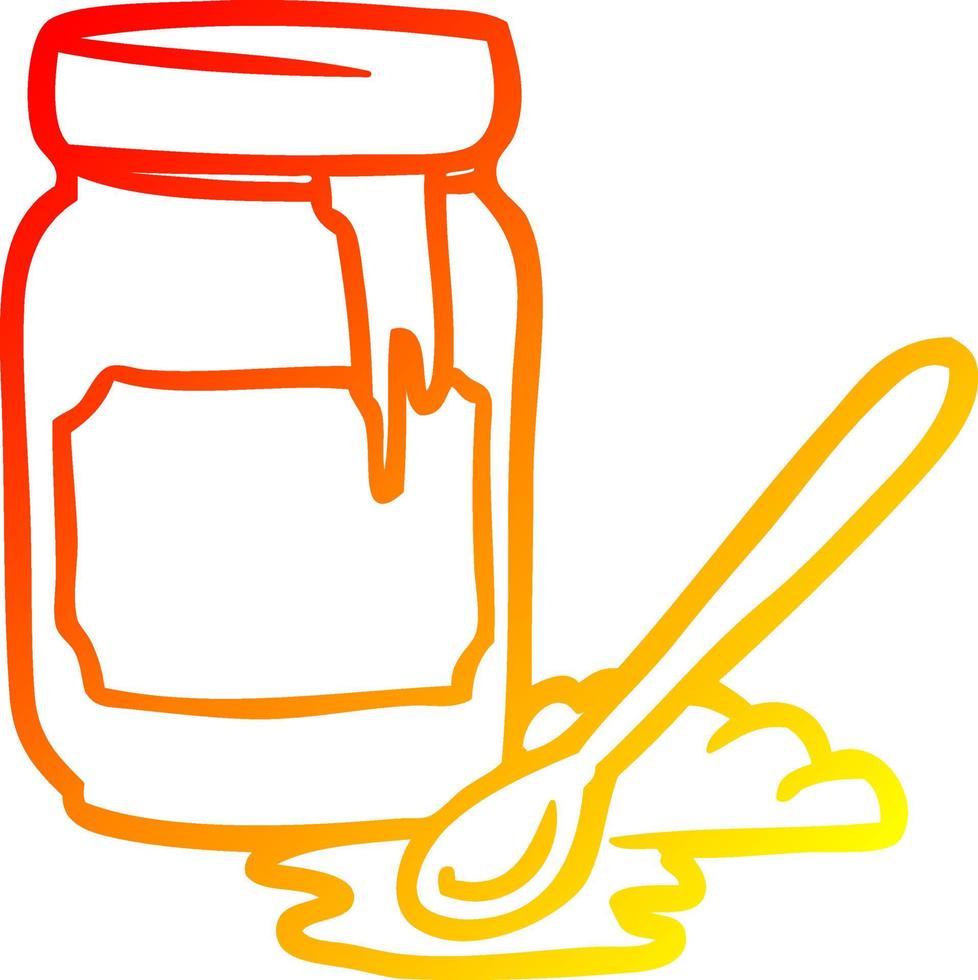 warm gradient line drawing jar of honey vector