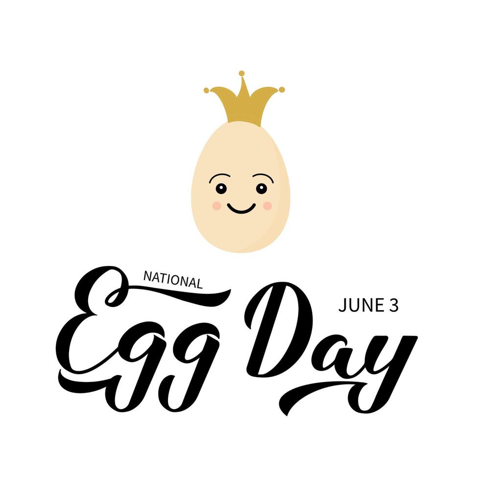 National Egg Day calligraphy hand lettering isolated on white background. Funny typography poster. Vector template for banner, flyer, sticker, t-shirt, greeting card, postcard, logo design, etc.