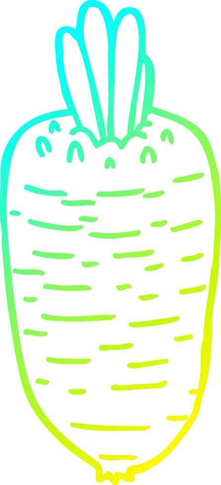 cold gradient line drawing cartoon vegetable vector
