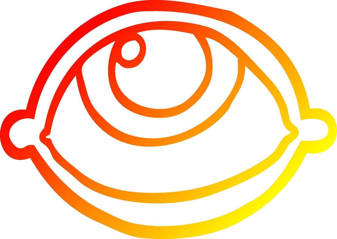 warm gradient line drawing cartoon all seeing eye vector