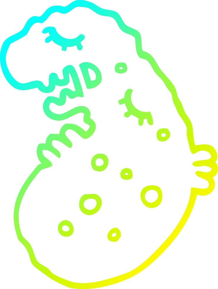 cold gradient line drawing cartoon germ vector