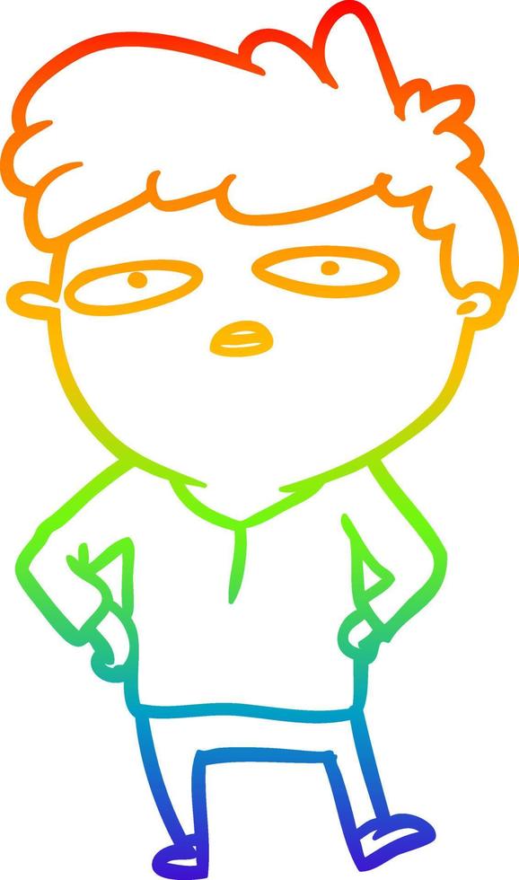 rainbow gradient line drawing impatient man vector