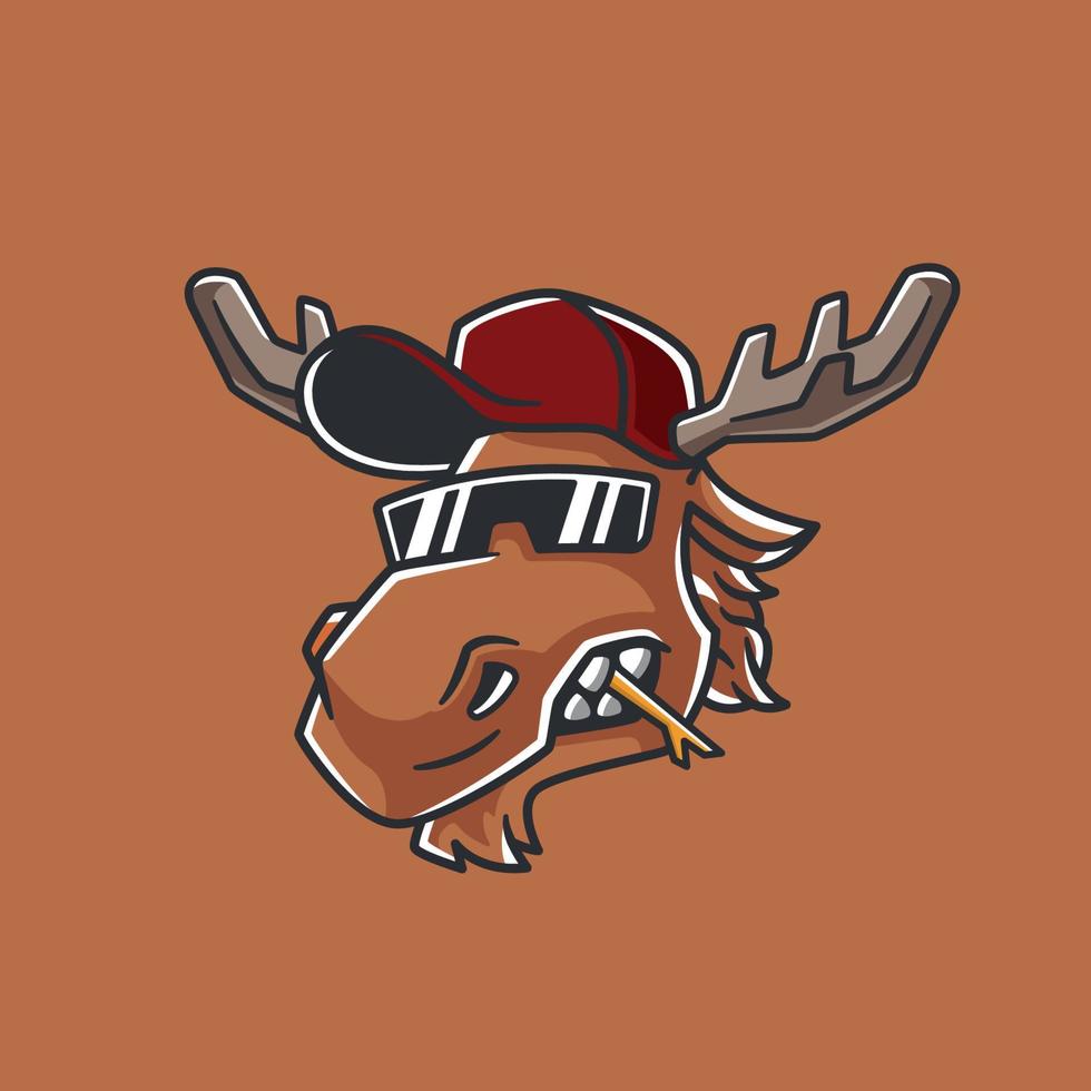 Cool Moose Face Outdoor Logo Template vector