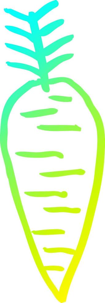 cold gradient line drawing cartoon root vegetable vector