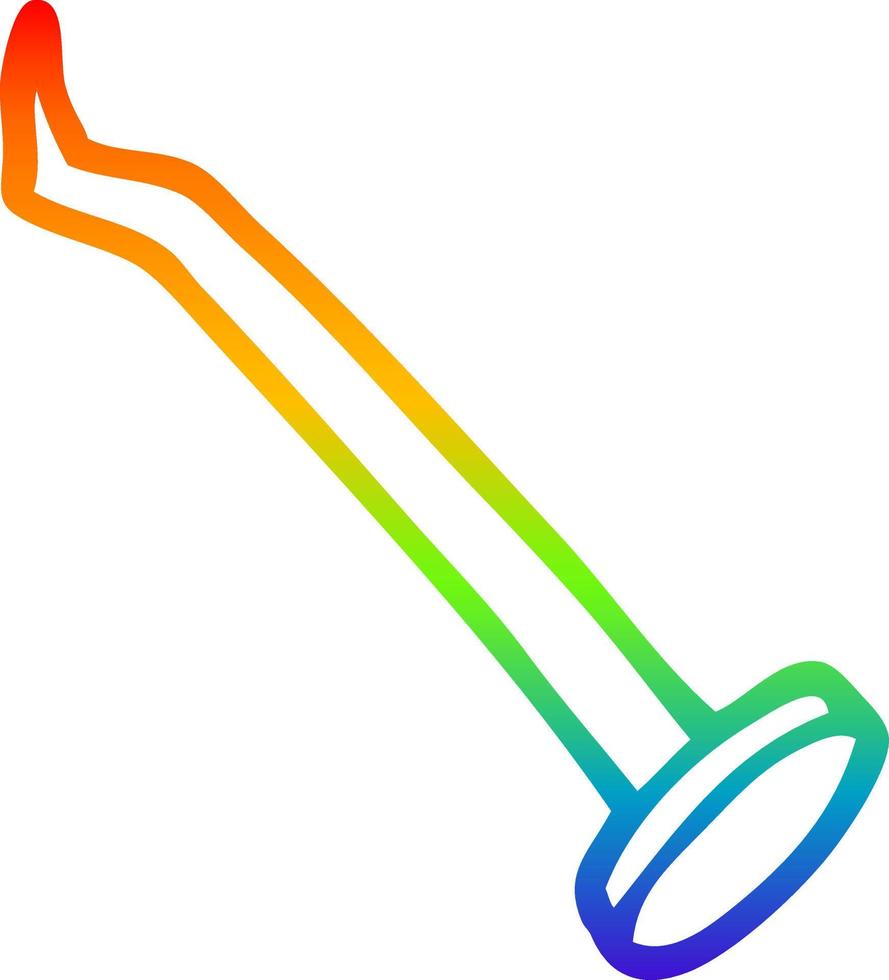 arco iris gradiente línea dibujo dibujos animados clavo vector
