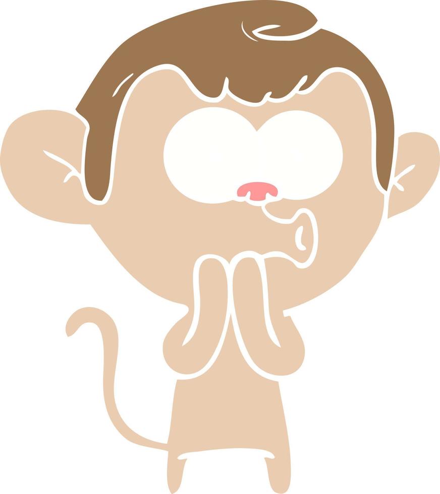 flat color style cartoon hooting monkey vector