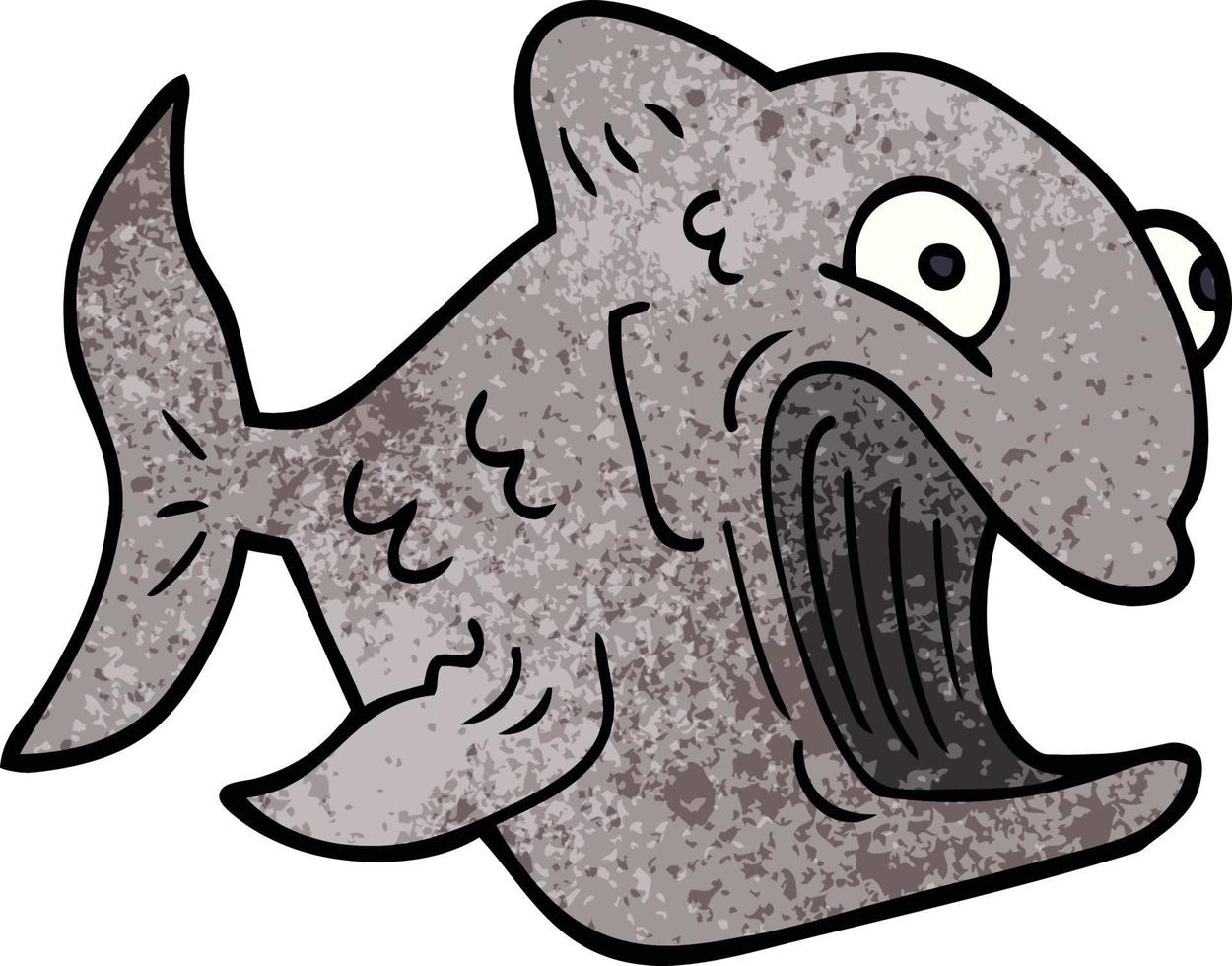 funny cartoon doodle fish vector