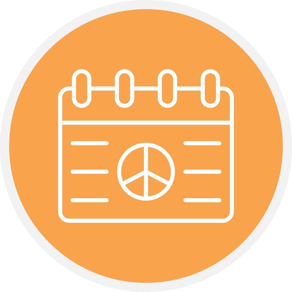 Peace Calendar Line Circle vector