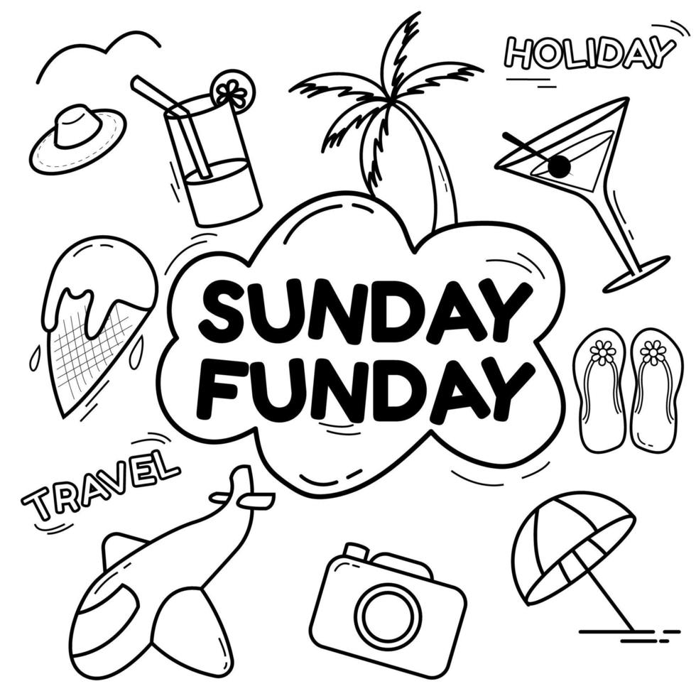 sunday doodle art design.vector illustration vector