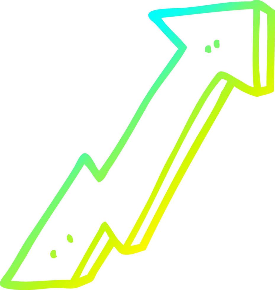 cold gradient line drawing cartoon positive growth arrow vector