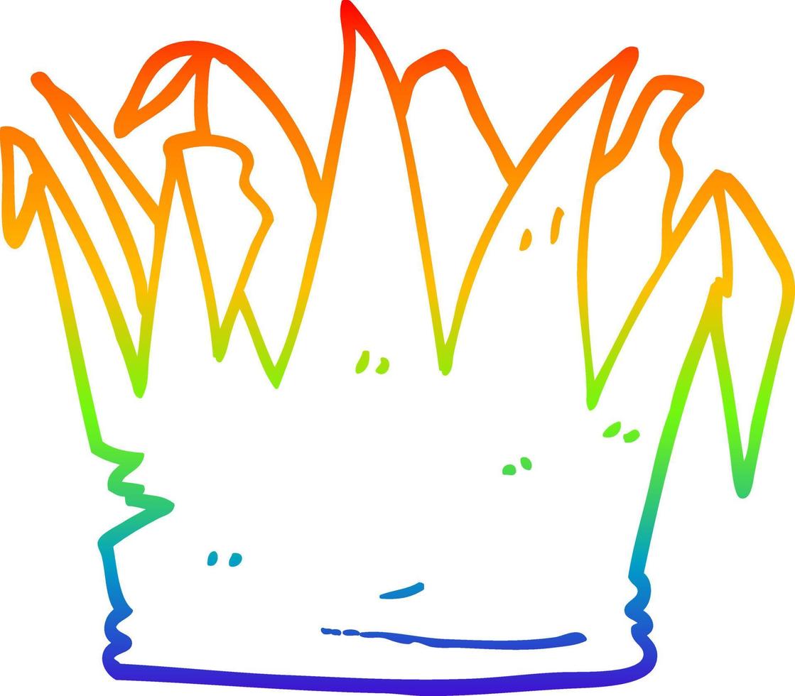 sombrero de fiesta de navidad de dibujos animados de dibujo de línea de degradado de arco iris vector