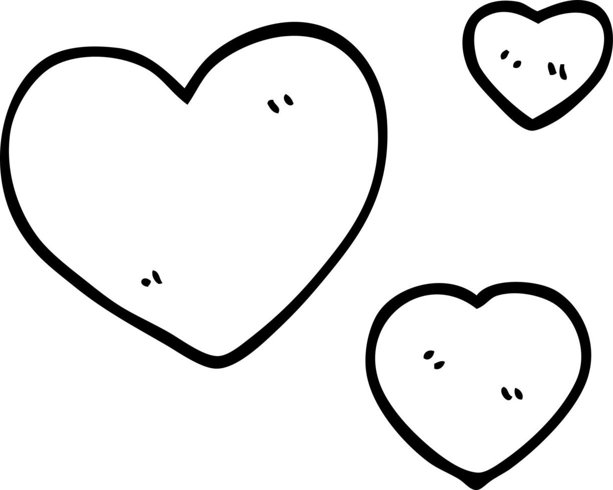 corazones de amor de dibujos animados de dibujo lineal 9860768 Vector en  Vecteezy