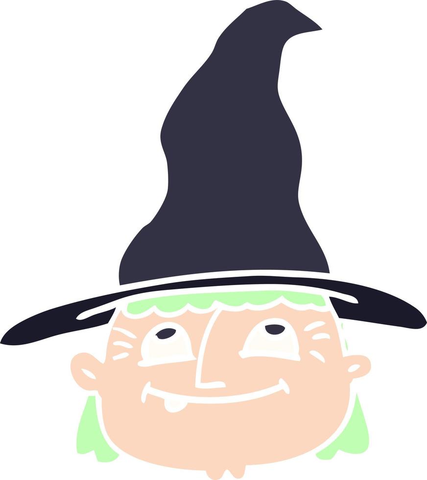 cartoon doodle witch face vector