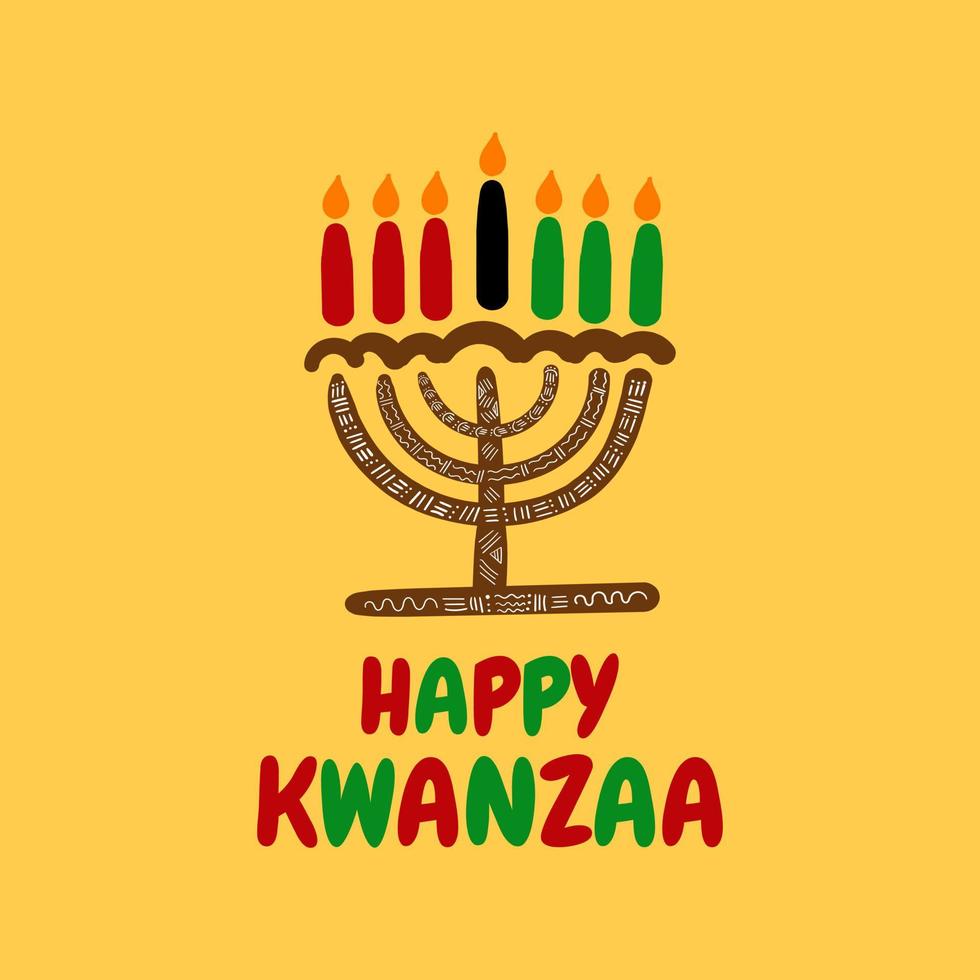 feliz banner de kwanzaa, publicación en redes sociales celebración tradicional afroamericana vector