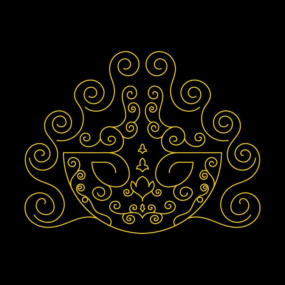 Decorative line art elements vector. element floral, natural, decorative ornament vector