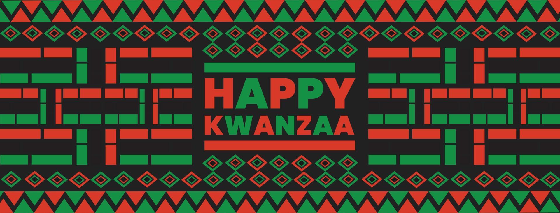 feliz celebración de kwanzaa para banner de publicación en redes sociales vector