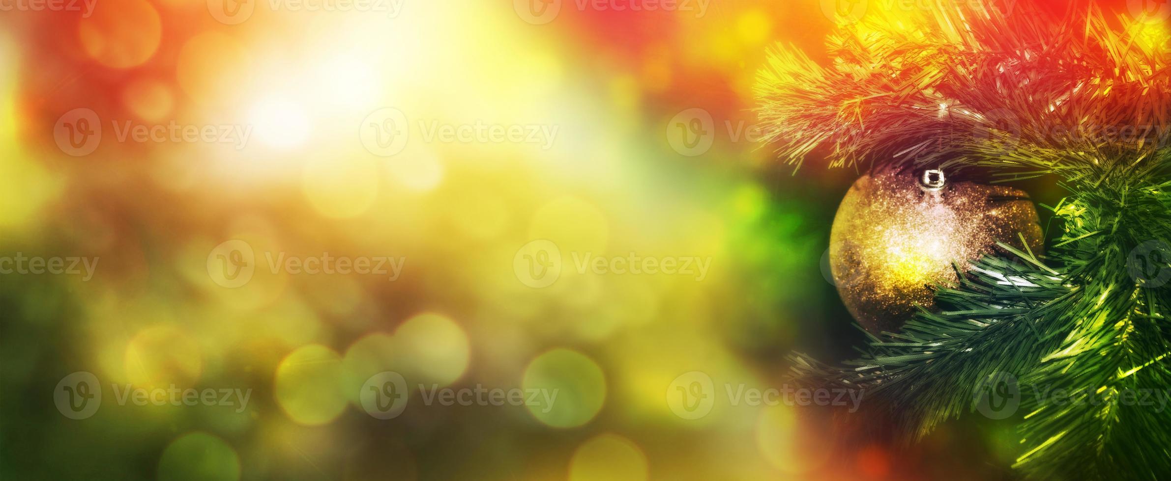 Christmas tree decorated with bright colorful toys. photo