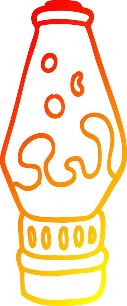 warm gradient line drawing cartoon lava lamp vector