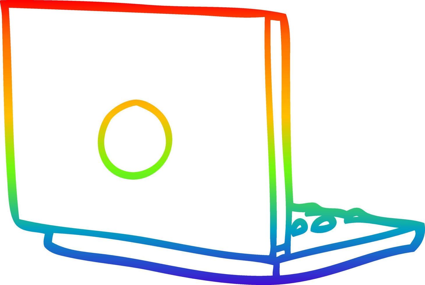 rainbow gradient line drawing laptop computer vector