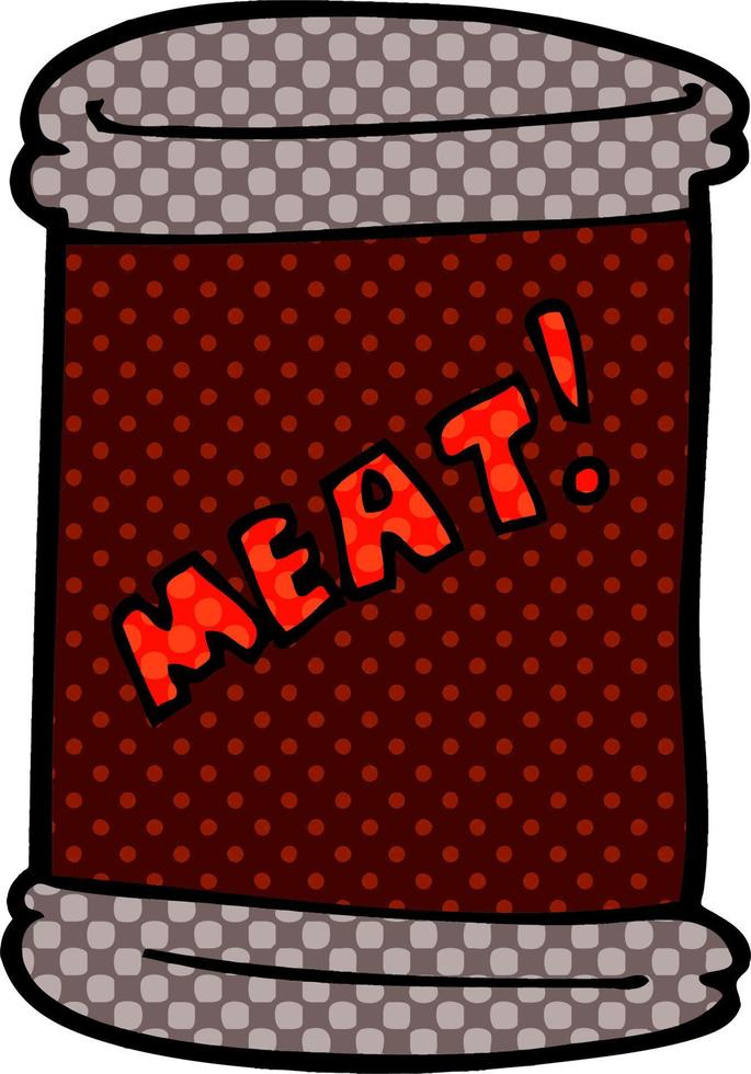 cartoon doodle can of meat vector