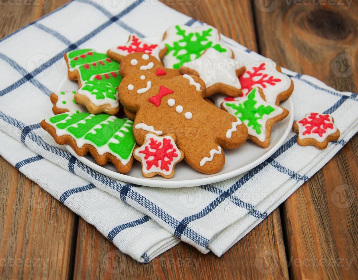 Christmas ginger and honey colorful cookies photo