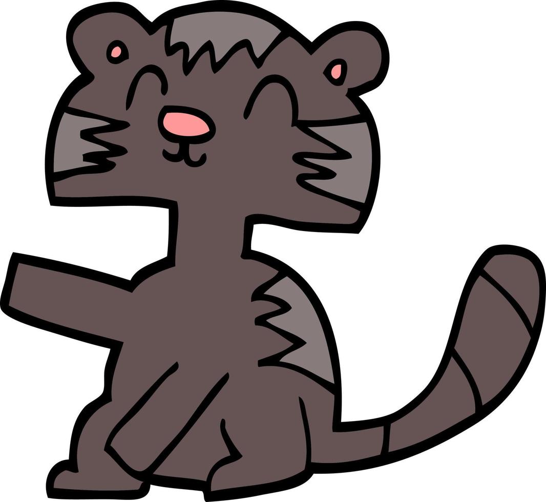 divertido, caricatura, garabato, gato vector