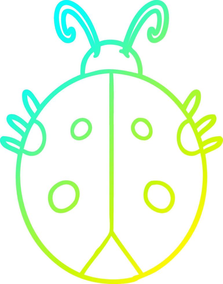cold gradient line drawing cartoon ladybug vector