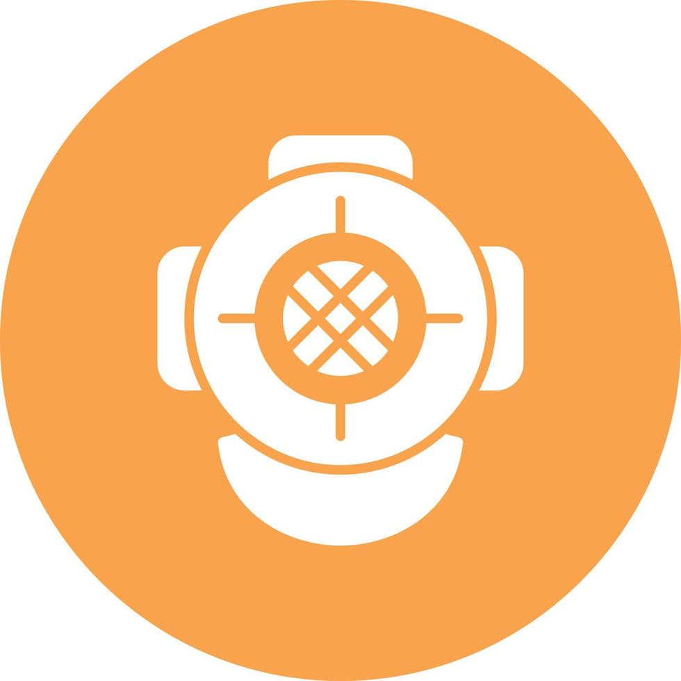 Diving Helmet Glyph Circle Multicolor vector
