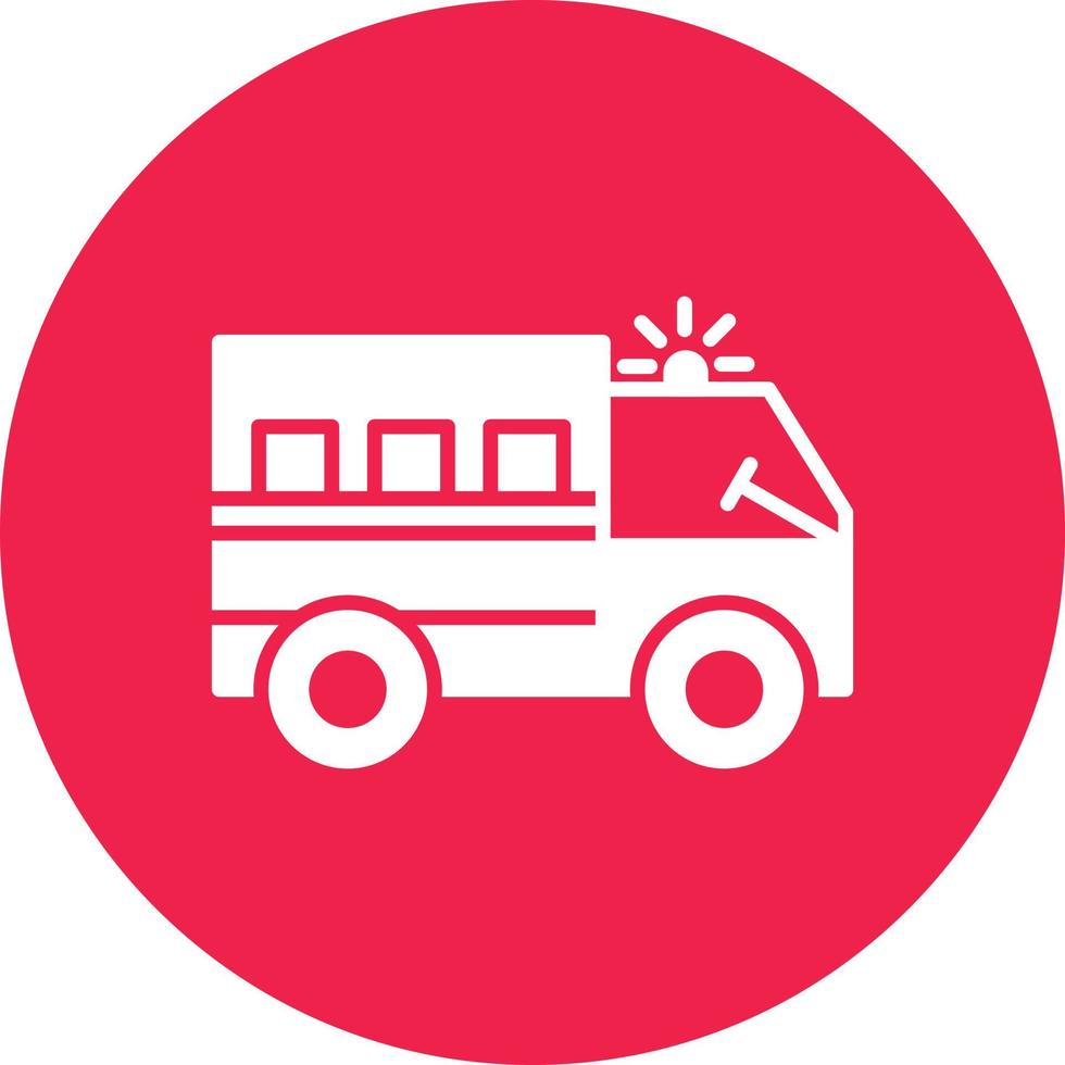 Police Van Glyph Circle Multicolor vector