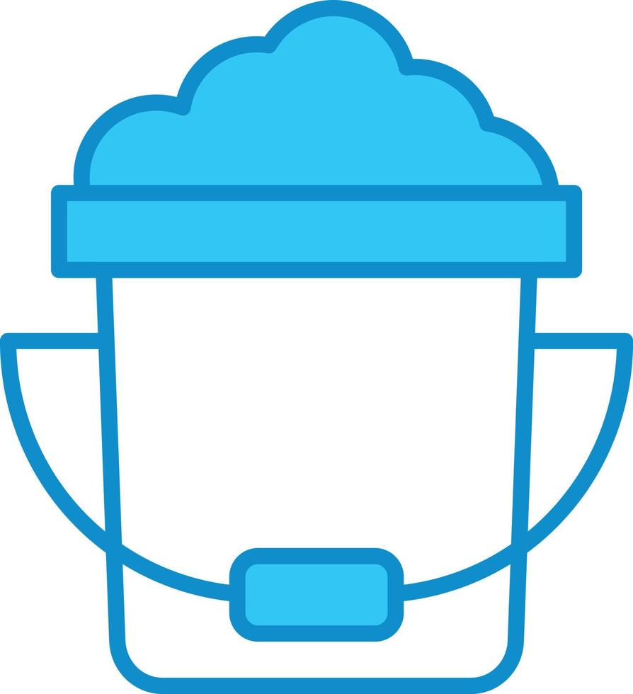 Sand Bucket Line Filled Blue vector