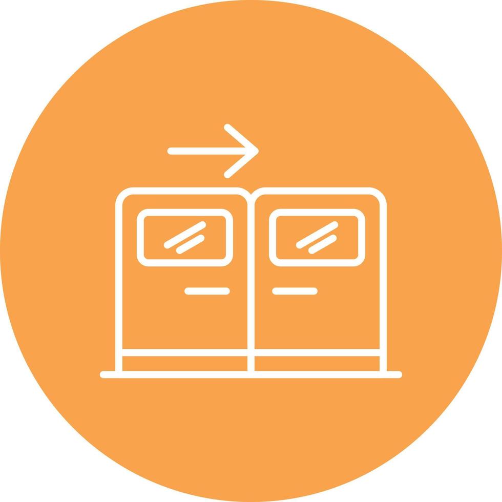 Exit Door Line Circle Multicolor vector