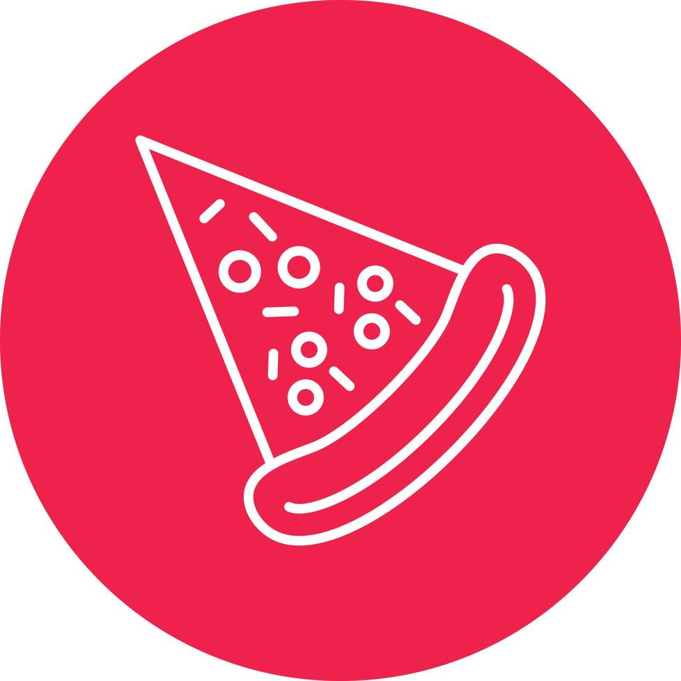 Pizza Line Circle Multicolor vector