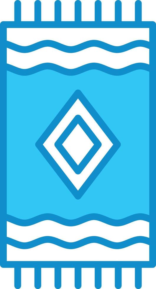 Beach Towel Line Filled Blue vector