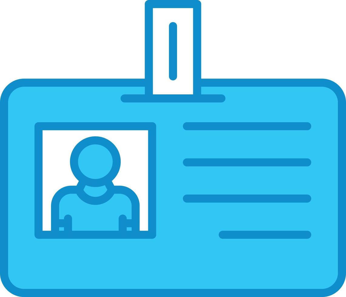 Id Card Line Filled Blue vector