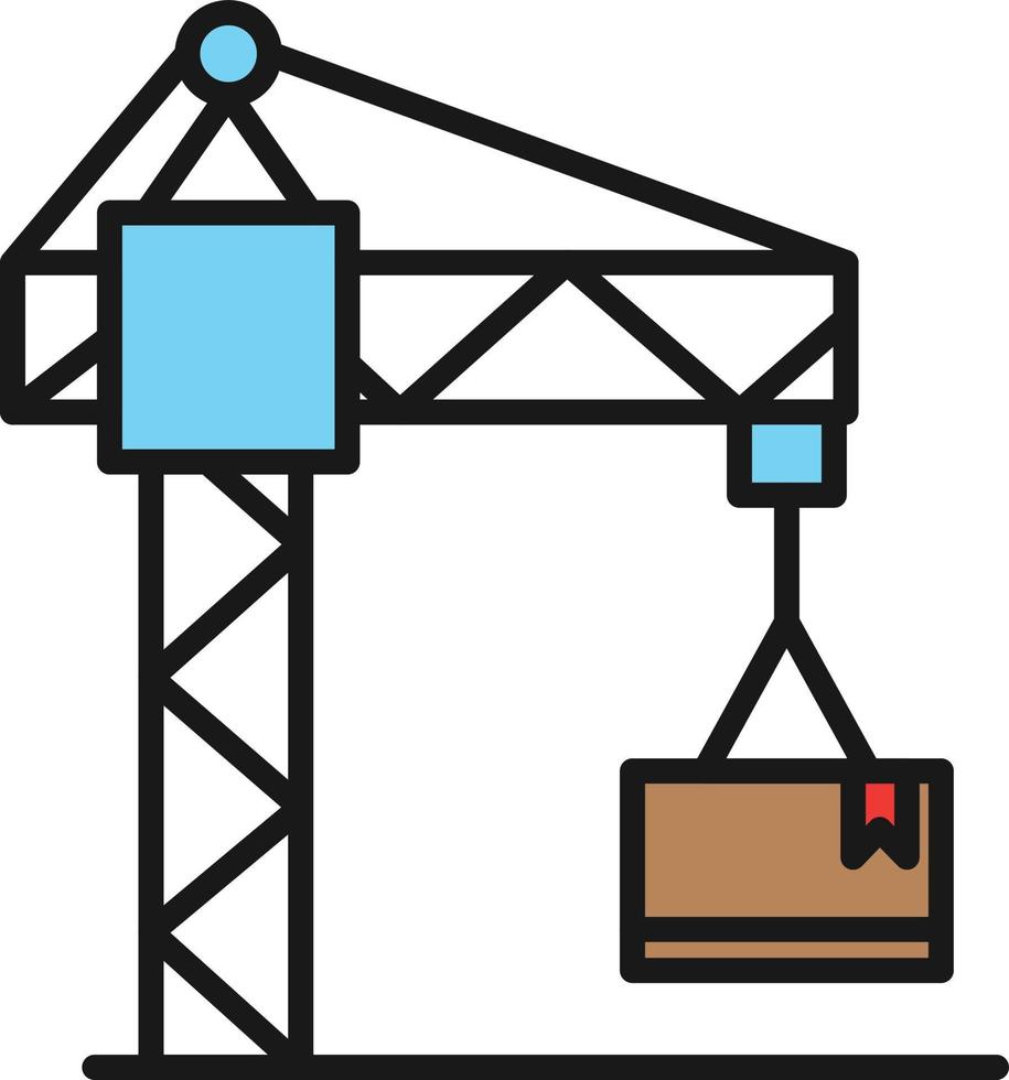 Crane Line Filled vector