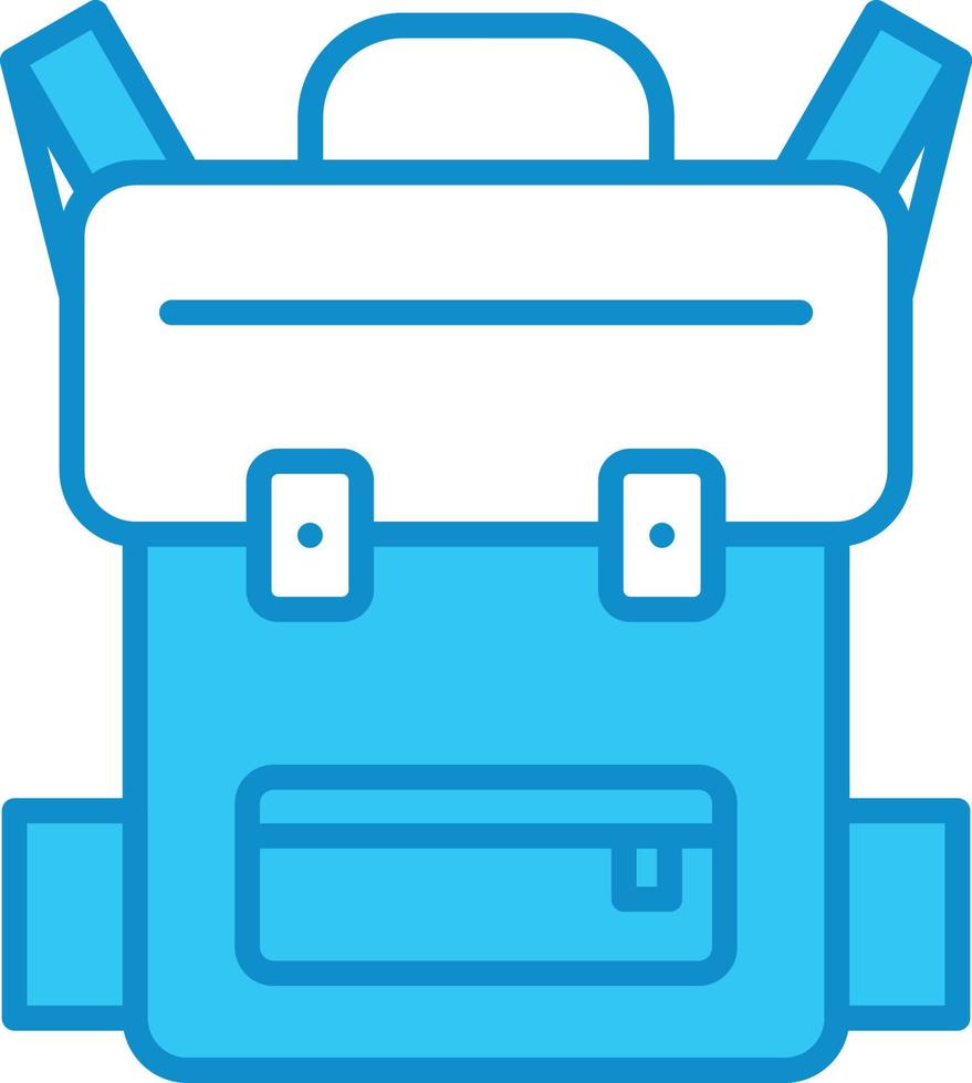 Backpack Line Filled Blue vector