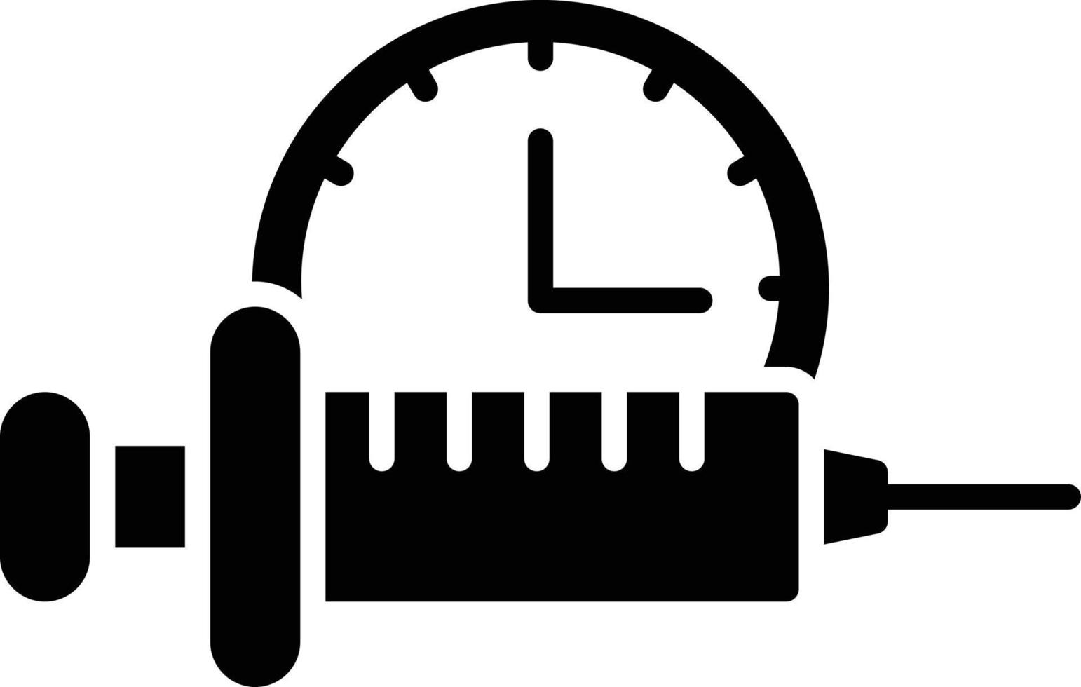 icono de glifo de tiempo de vacuna vector