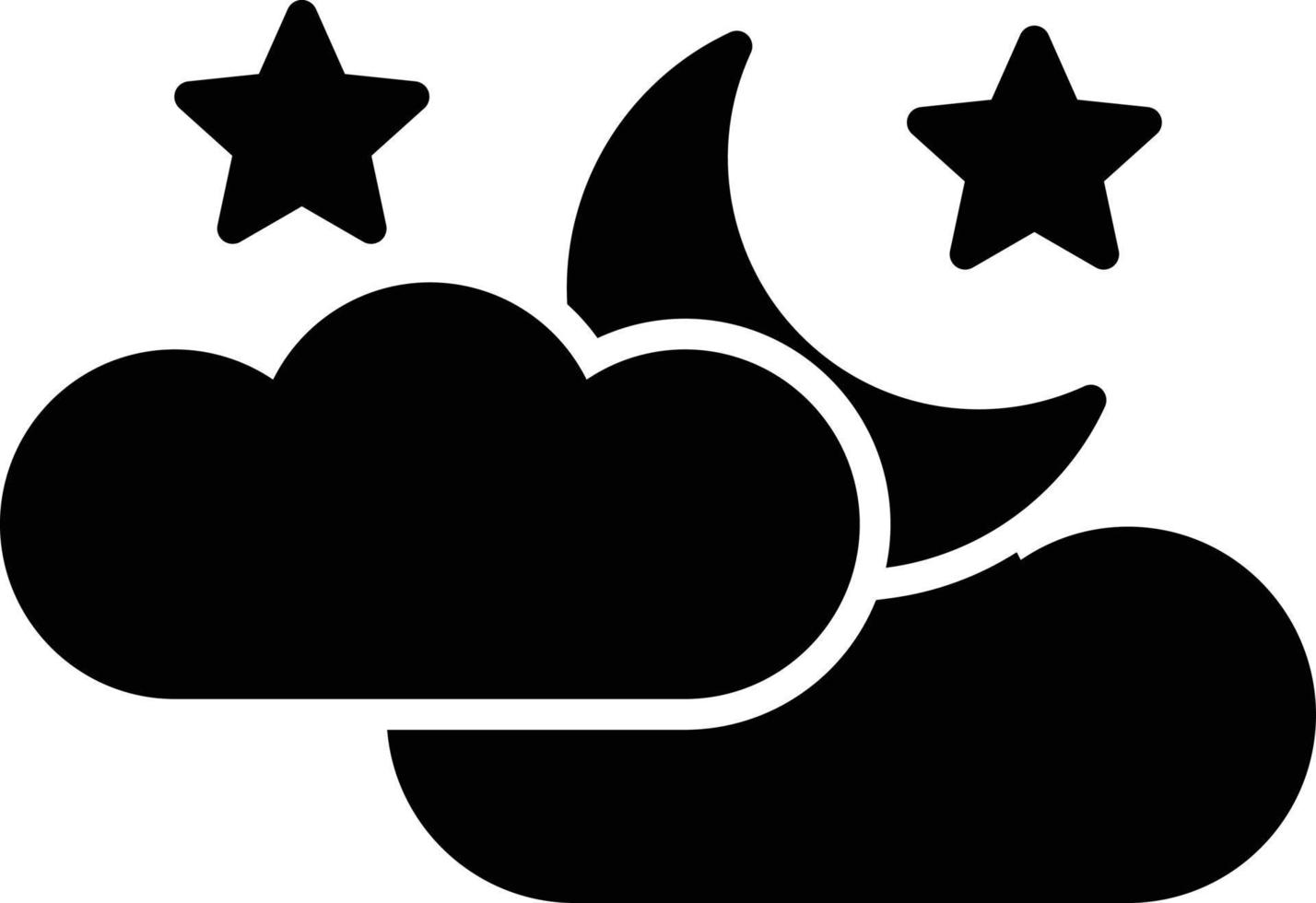 Night Glyph Icon vector