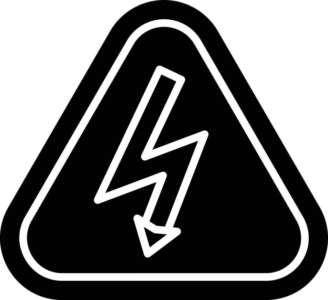 icono de glifo de peligro eléctrico vector