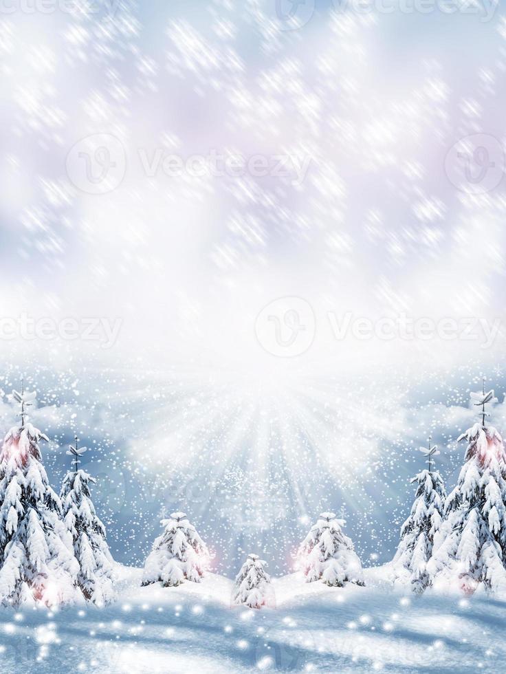 Christmas card. winter Landscape photo
