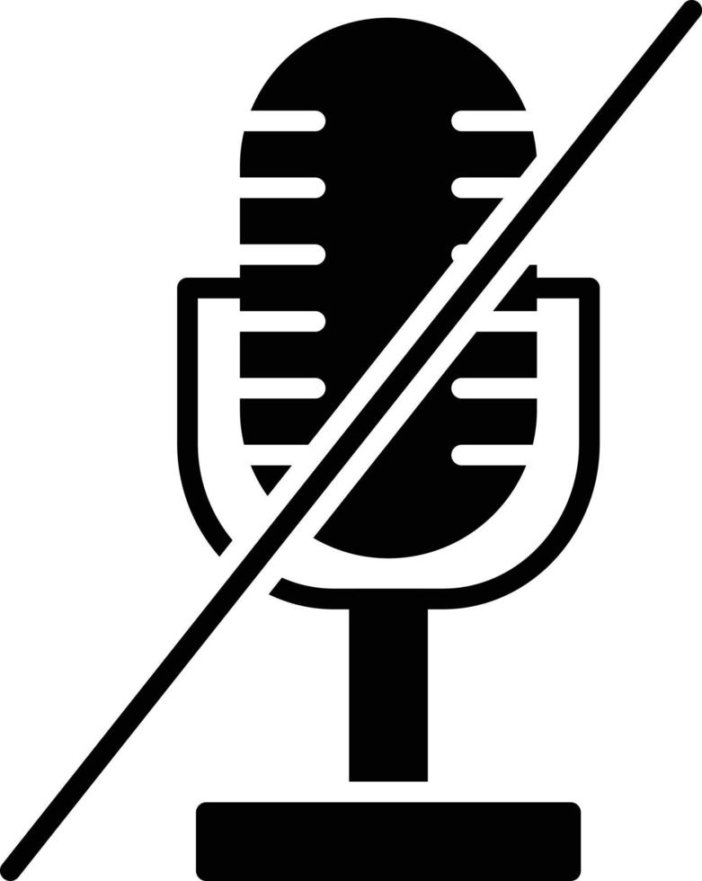 Microphone Mute Glyph Icon vector