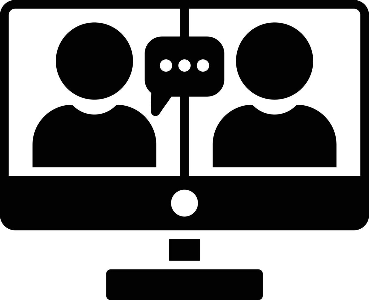 Online Class Glyph Icon vector
