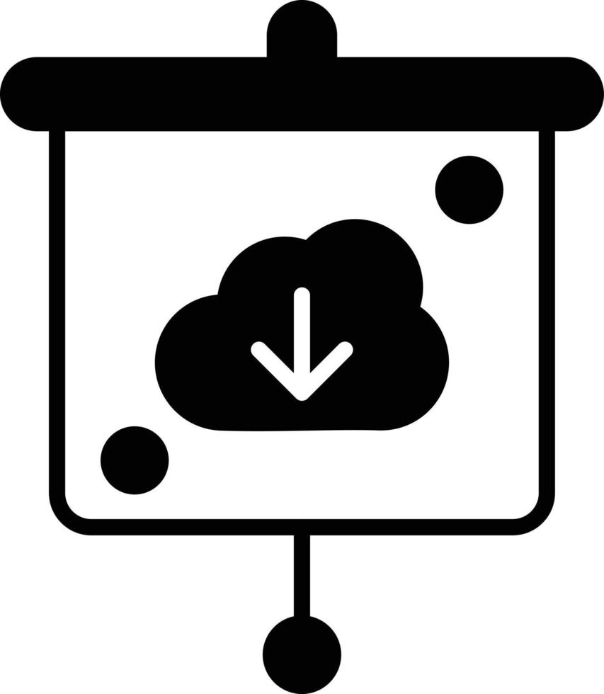 Downloading Presentation Glyph Icon vector