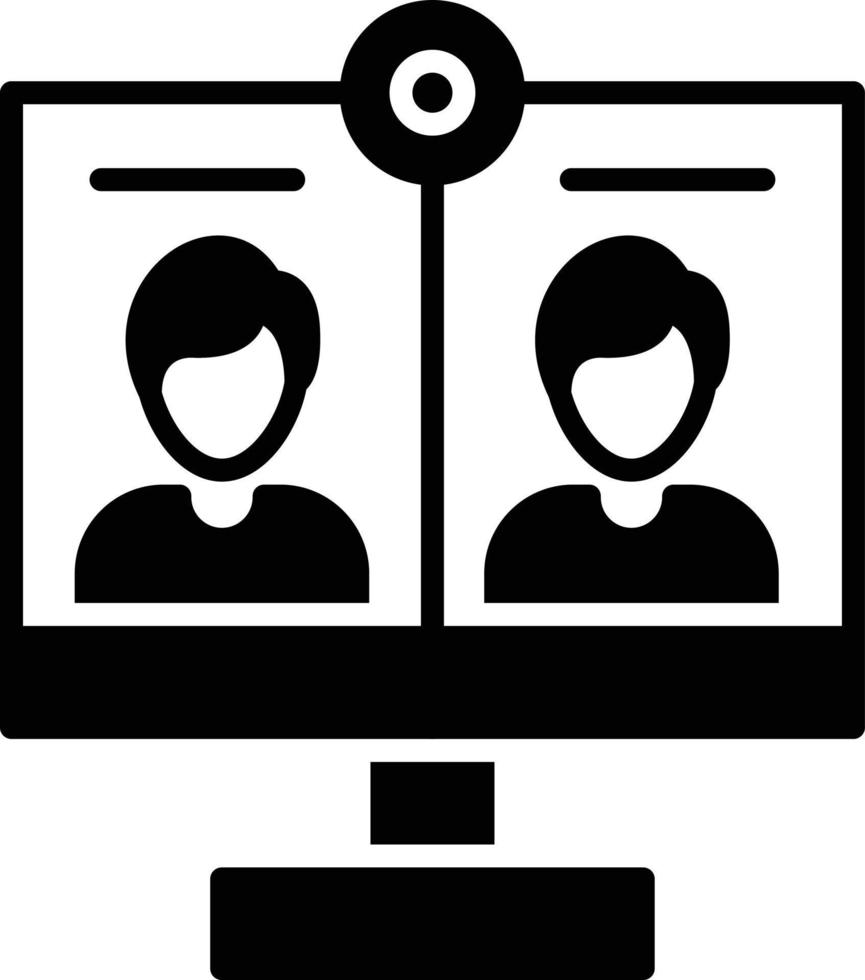 Video Call Glyph Icon vector