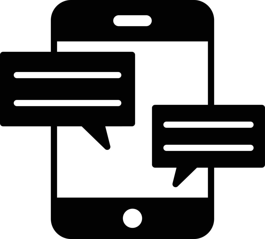 Mobile Chat Glyph Icon vector